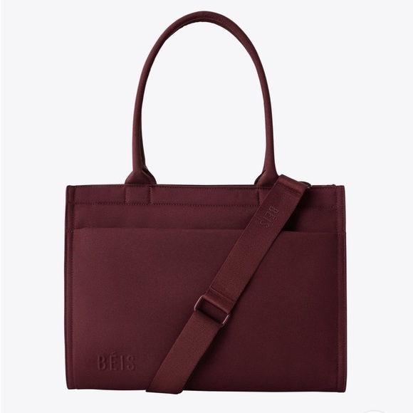 BEIS Handbags - NWT BEIS Burgundy Book Tote